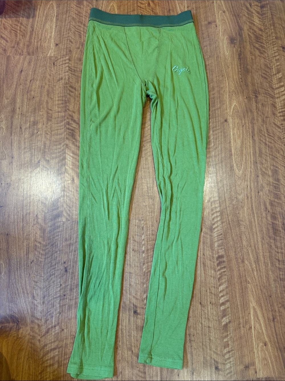 Green ribbed thermal pants from the Coyote BASICS collection